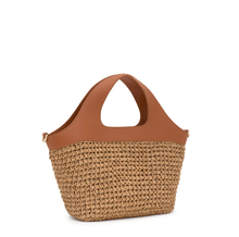 Carregar imagem no visualizador da galeria, Tote bag média camel TOUS Lirio Rafia - Ref. 2002205343