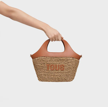 Carregar imagem no visualizador da galeria, Tote bag média camel TOUS Lirio Rafia - Ref. 2002205343