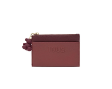Carregar imagem no visualizador da galeria, Porta-moedas/porta-cartões bordeaux TOUS Audree Saffiano