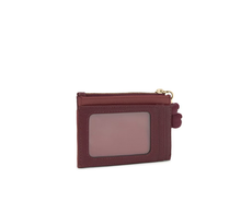 Carregar imagem no visualizador da galeria, Porta-moedas/porta-cartões bordeaux TOUS Audree Saffiano