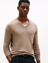 Carregar imagem no visualizador da galeria, Pulover de algodão e cashmere com decote em V