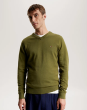 Carregar imagem no visualizador da galeria, Pulover de algodão e cashmere com decote em V