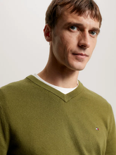 Carregar imagem no visualizador da galeria, Pulover de algodão e cashmere com decote em V