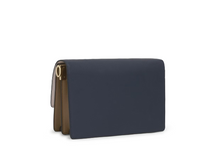 Carregar imagem no visualizador da galeria, Mala de tiracolo média azul e rosa Audree Saffiano