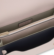 Carregar imagem no visualizador da galeria, Mala de tiracolo média azul e rosa Audree Saffiano