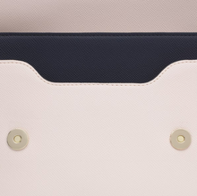 Carregar imagem no visualizador da galeria, Mala de tiracolo média azul e rosa Audree Saffiano