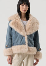 Carregar imagem no visualizador da galeria, Casaca de ganga biker over fit Fracomina