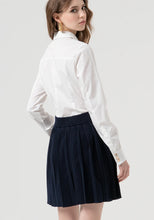 Carregar imagem no visualizador da galeria, Mini saia de malha evasê com efeito plissado Fracomina