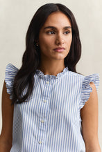 Carregar imagem no visualizador da galeria, Blusa em algodão às riscas com folhos Gant - Ref. 4300619