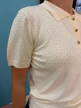 Carregar imagem no visualizador da galeria, Polo de malha slim fit com strass
