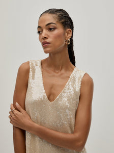 Vestido curto de lantejoulas Decénio