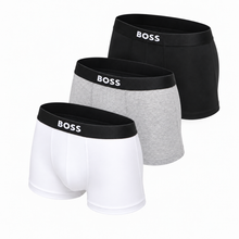 Carregar imagem no visualizador da galeria, Pack de três boxers de algodão elástico com logótipo na cintura
