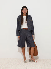 Carregar imagem no visualizador da galeria, Calções de Ganga com Pregas Frontais
