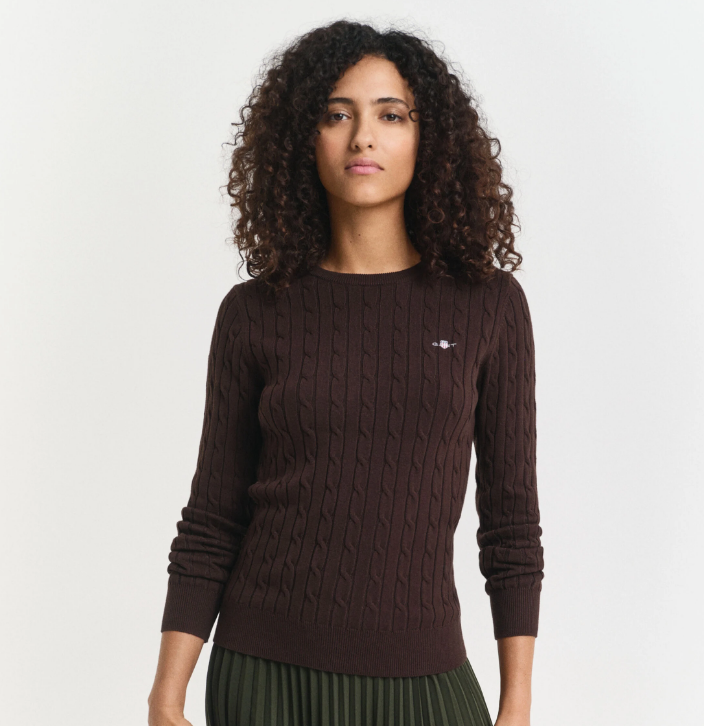 Camisola de malha entrançada