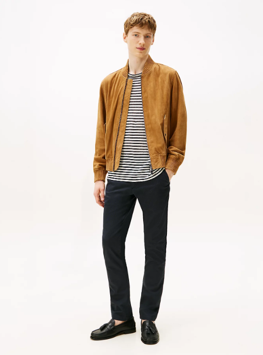 Calças chino slim com estampa Bleecker Tommy Hilfiger