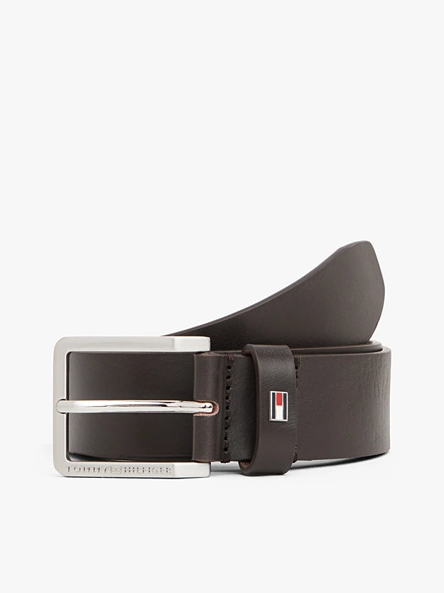 Cinto de couro com bandeira esmaltada Tommy Hilfiger