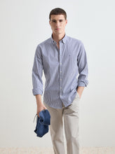 Carregar imagem no visualizador da galeria, Camisa de algodão às riscas slim fit Decenio
