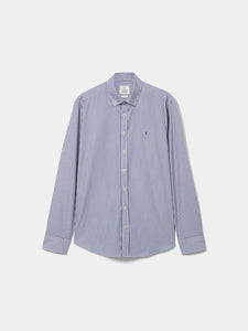Camisa de algodão às riscas slim fit Decenio