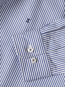 Camisa de algodão às riscas slim fit Decenio