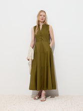Carregar imagem no visualizador da galeria, Vestido midi evasé em algodão Decenio - Ref. D005184
