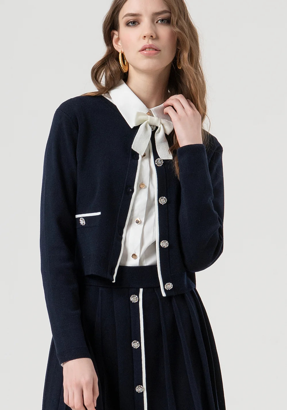 Casaco com botões de joia para abertura Fracomina