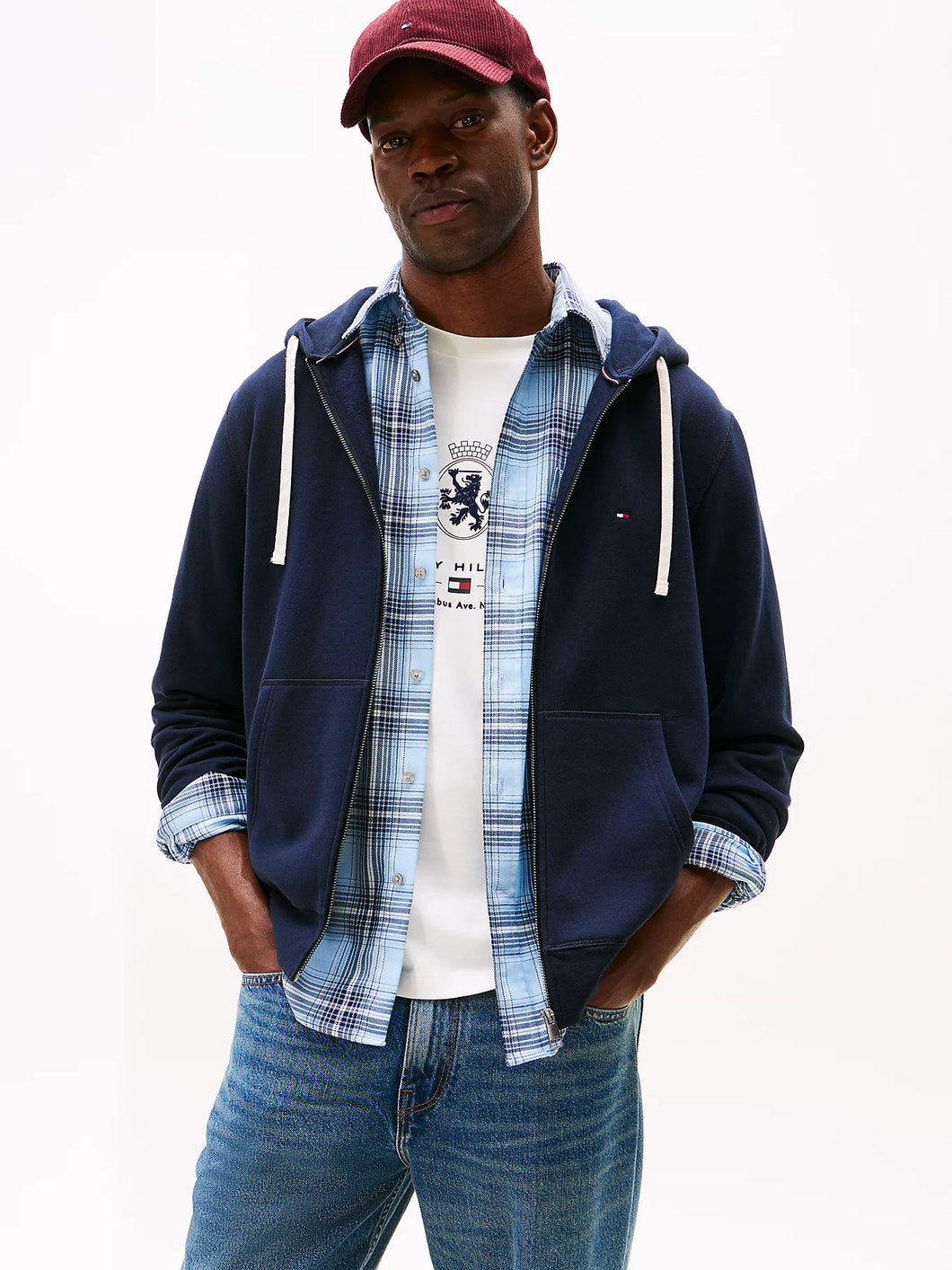 Sweat casaco com capuz e zíper Tommy Hilfiger