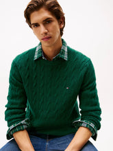 Carregar imagem no visualizador da galeria, Camisola de malha trançada em pura lã Tommy Hilfiger
