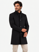 Carregar imagem no visualizador da galeria, Casaco slim-fit em tecido italiano com colarinho mandarim
