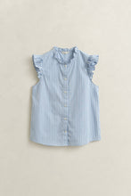 Carregar imagem no visualizador da galeria, Blusa em algodão às riscas com folhos Gant - Ref. 4300619
